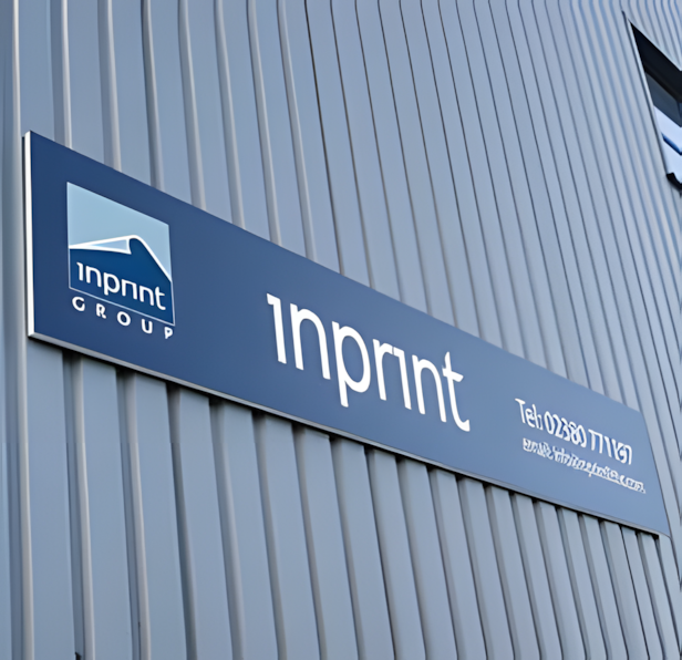 Inprint Group signage at the Printed Folders UK Southampton facility