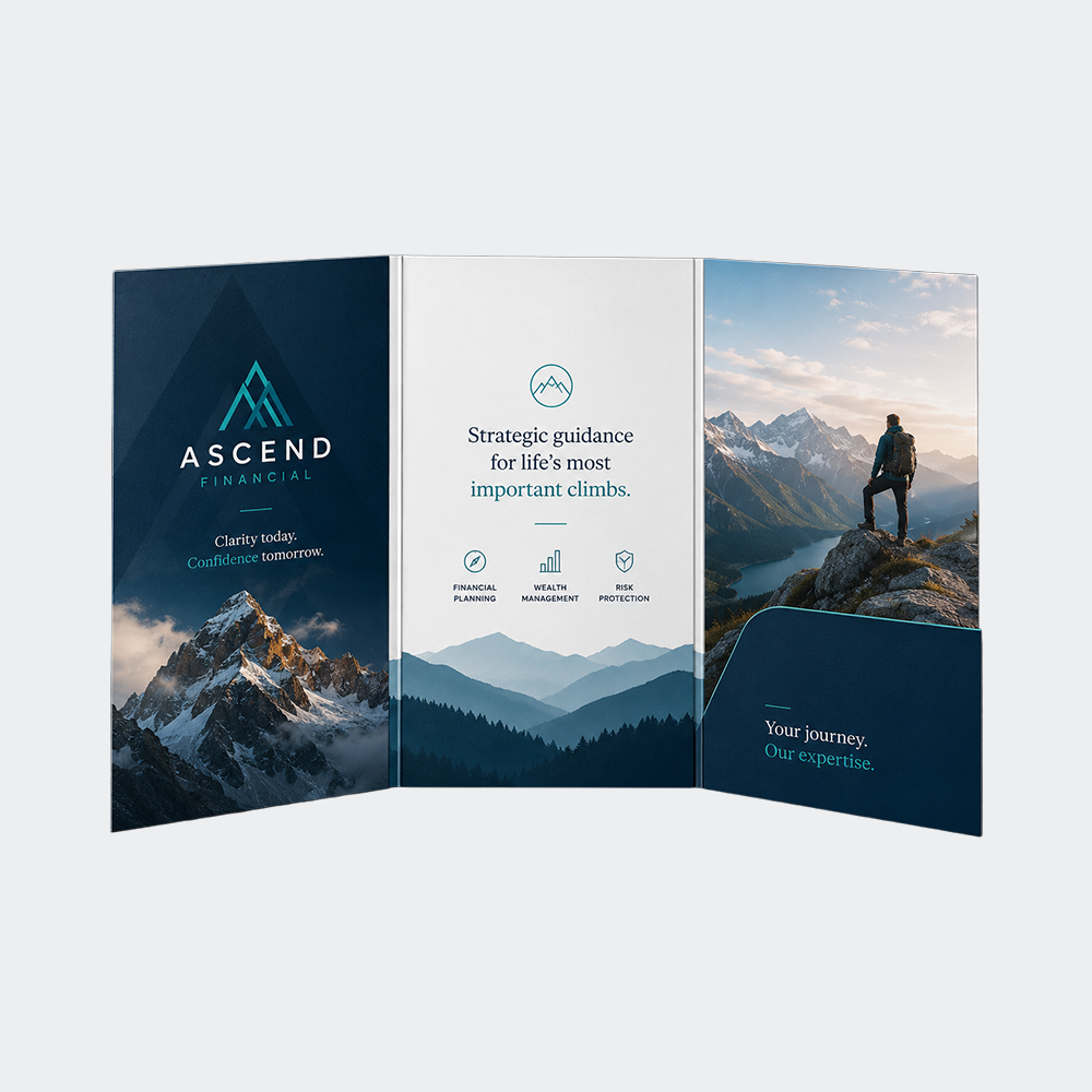 A4 6 Page Folder, 3–5mm Capacity, 1 Pocket, Business Card Slots – CG00047 1 CG00047