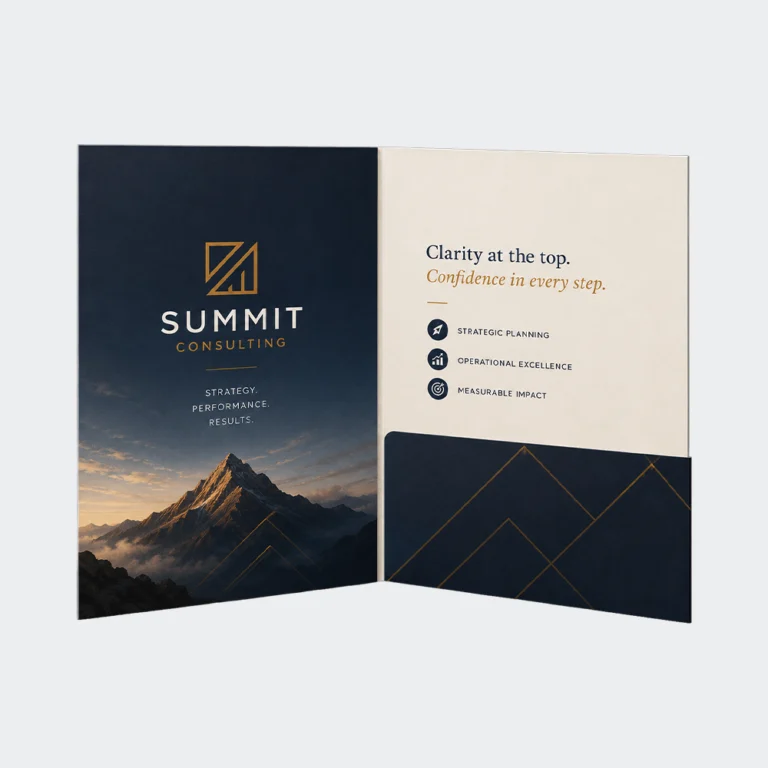 A4 glued presentation folder with 1 pocket and business card slots (CG00052)