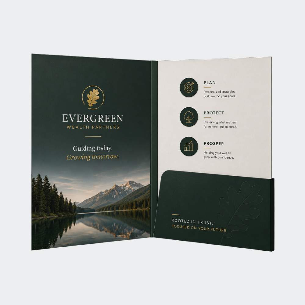 A4 Glued Presentation Folder, 10mm+ Capacity, 1 Pocket, Business Card Slots – CG00586 1 CG00586