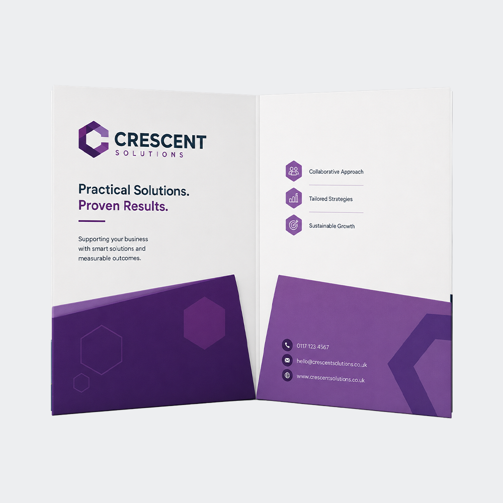 A5 Glued Presentation Folder, 2 Pockets, Business Card Slots – CG00746 1 CG00746