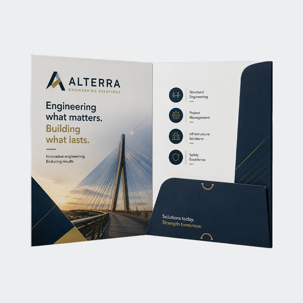 A5 Interlocking Presentation Folder, 3–5mm Capacity, 1 Pocket, Business Card Slots – CG00930 1 CG00930