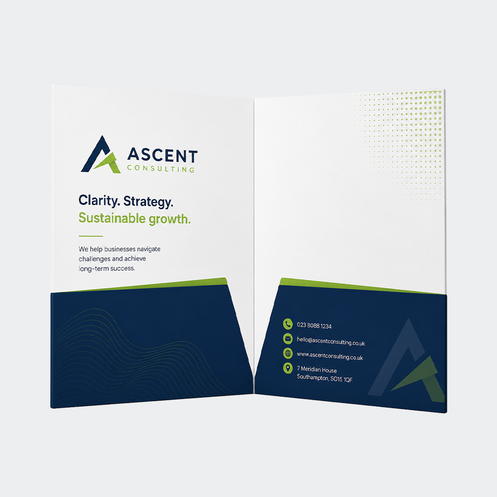 A4 Glued Presentation Folder, 1 Pocket, Business Card Slots – CG01360 1 CG01360