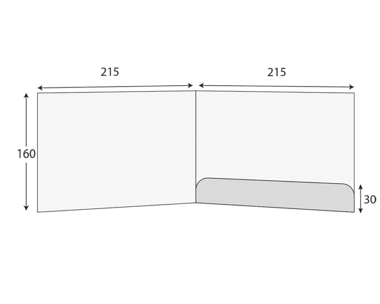 A5 landscape glued presentation folder with 1 pocket (CG00408)