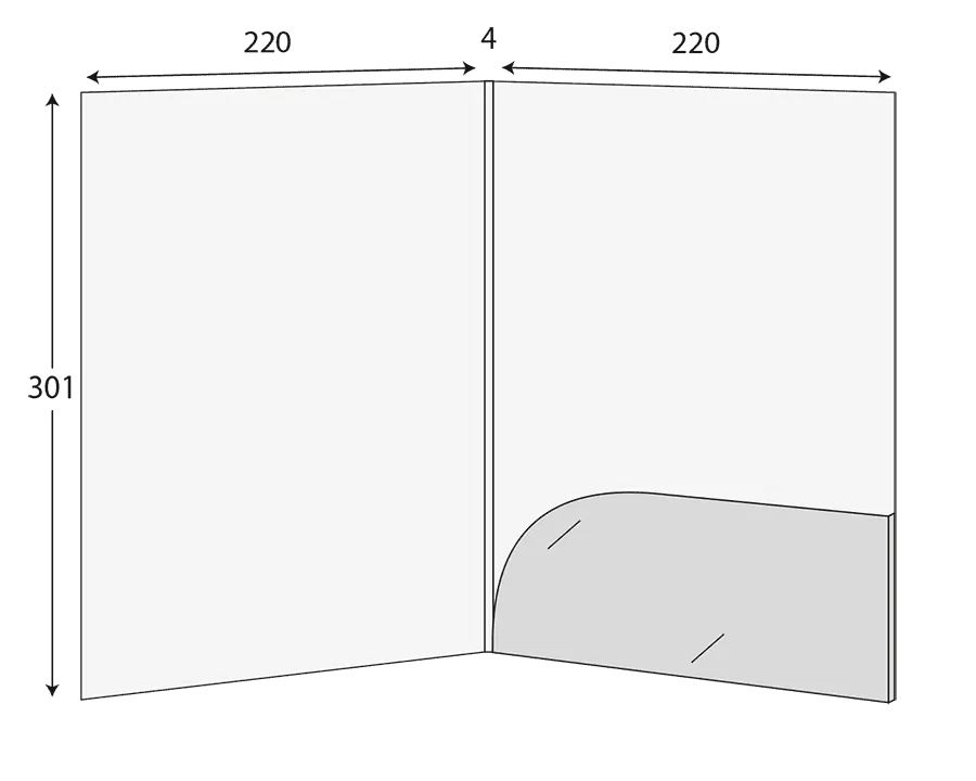A4 Glued Presentation Folder, 3–5mm Capacity, 1 Pocket, Business Card Slots – CG00010 2 CG00010