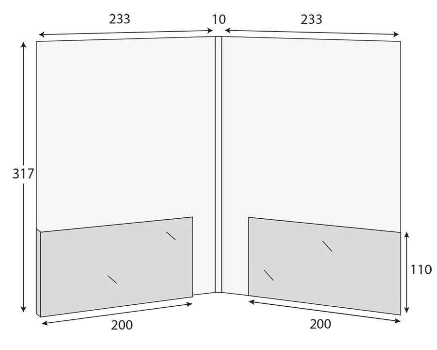 A4 Glued Presentation Folder, 10mm+ Capacity, 2 Pockets, Business Card Slots – CG00325 2 CG00325