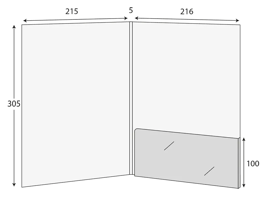 A4 Glued Presentation Folder, 3–5mm Capacity, 1 Pocket, Business Card Slots – CG00585 2 CG00585
