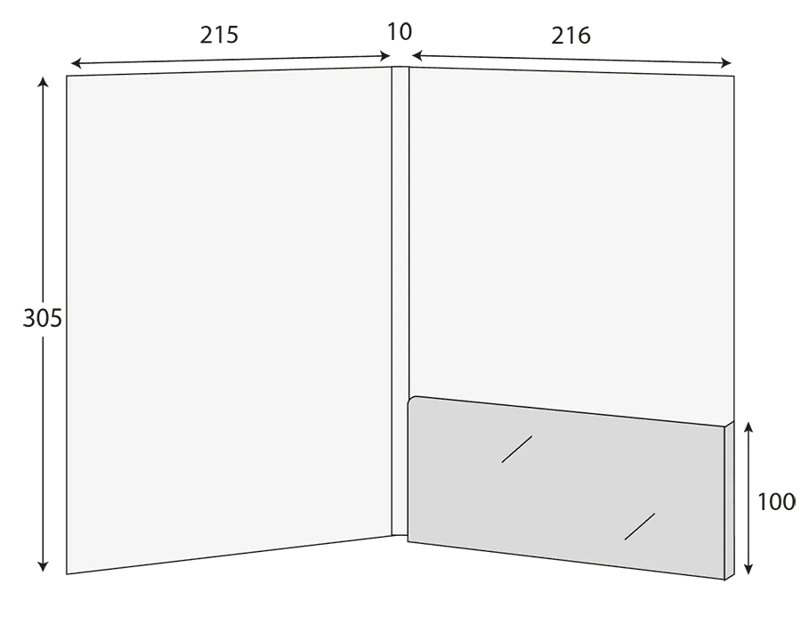 A4 Glued Presentation Folder, 10mm+ Capacity, 1 Pocket, Business Card Slots – CG00586 2 CG00586