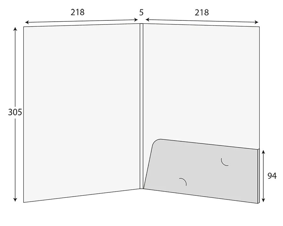 A4 Glued Presentation Folder, 3–5mm Capacity, 1 Pocket, Business Card Slots – CG00645 2 CG00645
