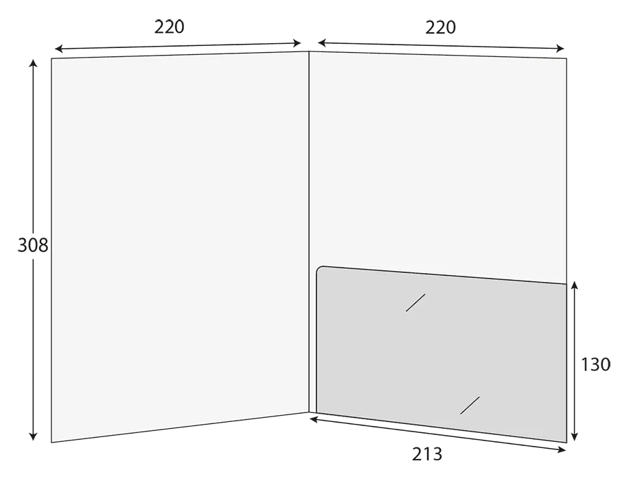 A4 Glued Presentation Folder, 1 Pocket, Business Card Slots – CG00657 2 CG00657