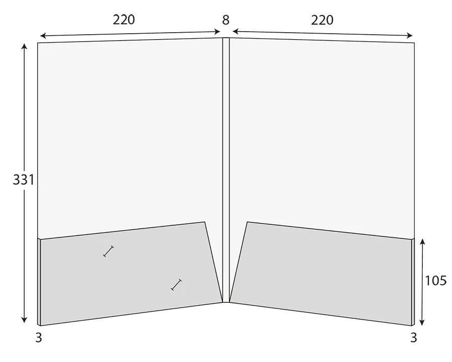 A4 Glued Presentation Folder, 3–5mm Capacity, 2 Pockets, Business Card Slots – CG00738 2 CG00738