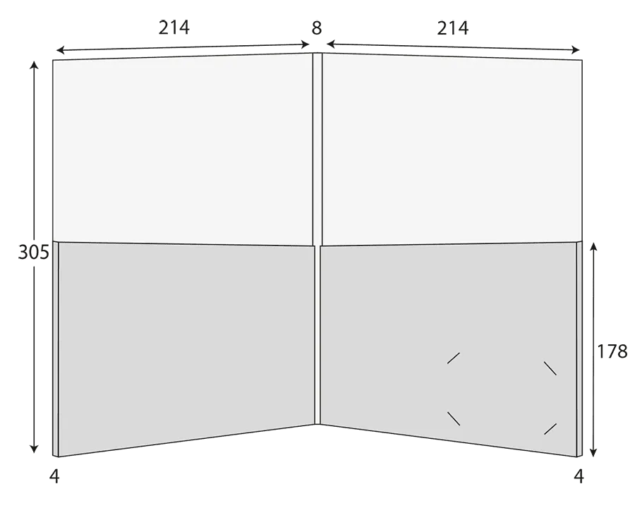 A4 Glued Presentation Folder, 3–5mm Capacity, 2 Pockets, Business Card Slots – CG00749 2 CG00749
