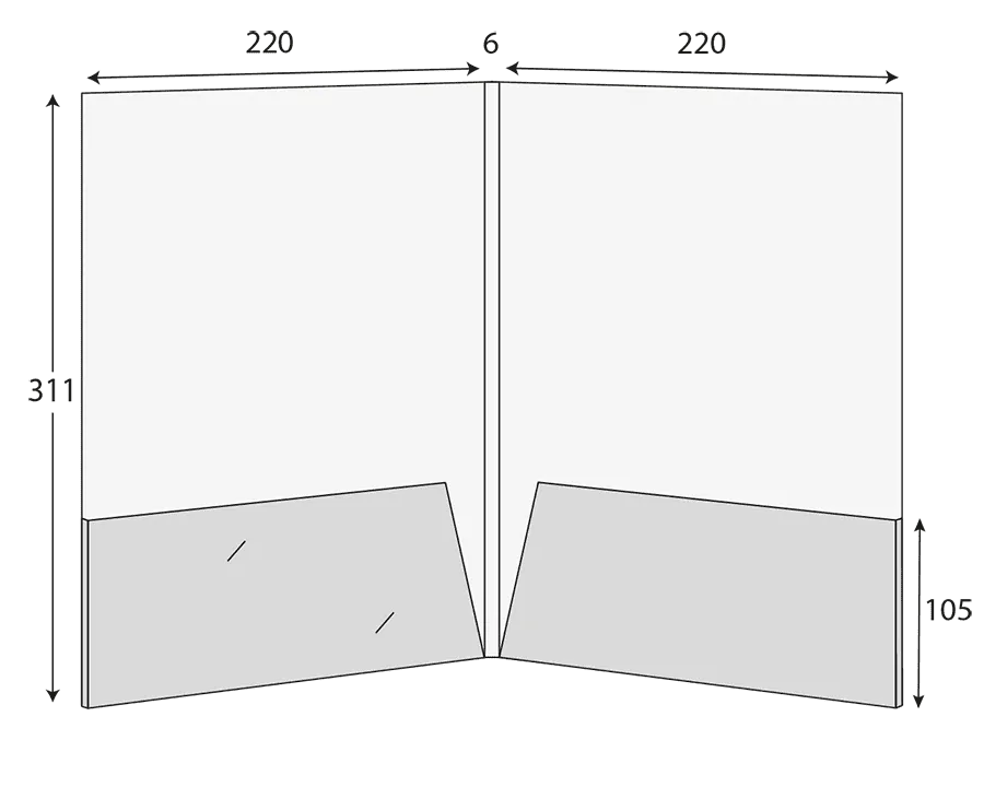 A4 Glued Presentation Folder, 3–5mm Capacity, 2 Pockets, Business Card Slots – CG00755 2 CG00755