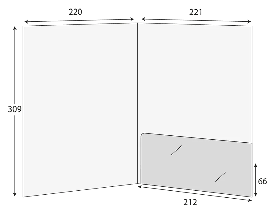A4 Glued Presentation Folder, 1 Pocket, Business Card Slots – CG00756 2 CG00756