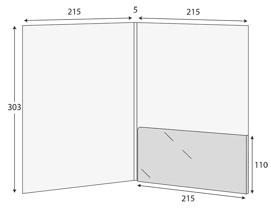 A4 Glued Presentation Folder, 3–5mm Capacity, 1 Pocket, Business Card Slots – CG00969 2 CG00969